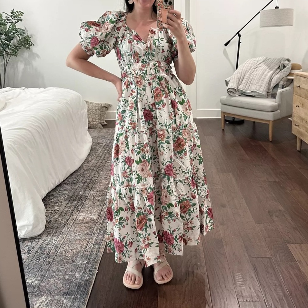 Anthropologie The Somerset Maxi Dress Puff-Sleeve - Picture 4 of 13